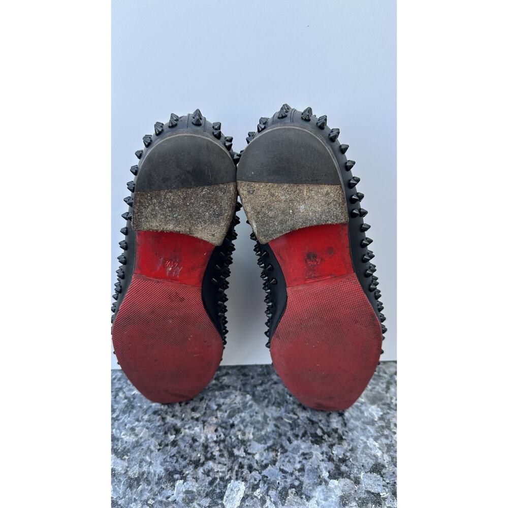 Christian Louboutin Loafers Mens Rollerboy Spikes Flat Velours Black Size 41.5 - Picture 8 of 16